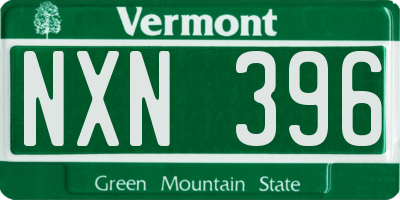 VT license plate NXN396