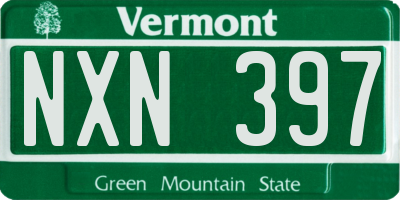 VT license plate NXN397