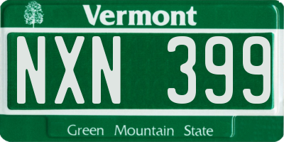 VT license plate NXN399