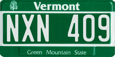 VT license plate NXN409