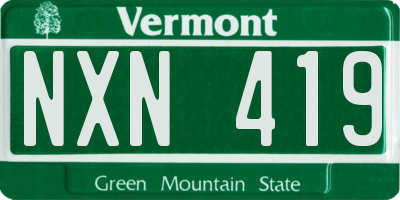 VT license plate NXN419