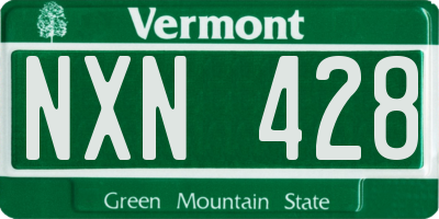VT license plate NXN428