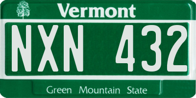 VT license plate NXN432