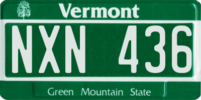 VT license plate NXN436