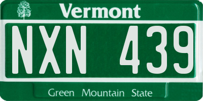 VT license plate NXN439