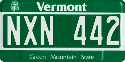 VT license plate NXN442