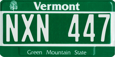 VT license plate NXN447