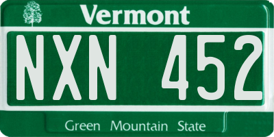 VT license plate NXN452