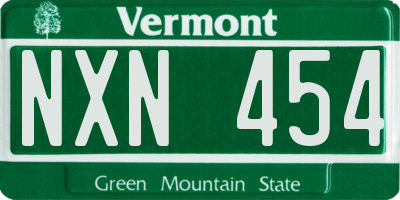 VT license plate NXN454