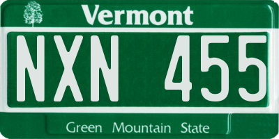VT license plate NXN455