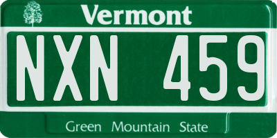 VT license plate NXN459