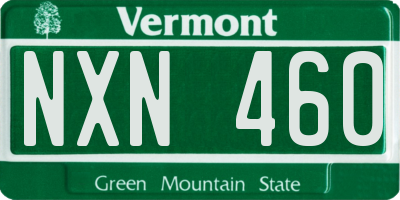 VT license plate NXN460