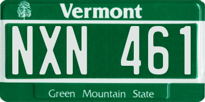 VT license plate NXN461
