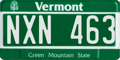 VT license plate NXN463