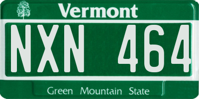 VT license plate NXN464