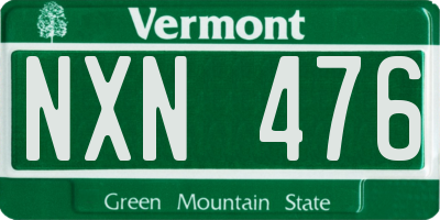 VT license plate NXN476