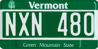 VT license plate NXN480