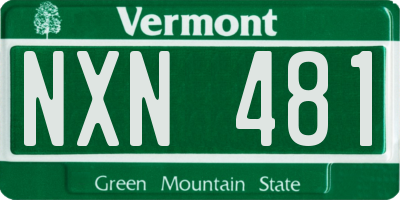 VT license plate NXN481