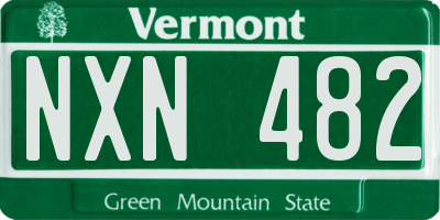 VT license plate NXN482