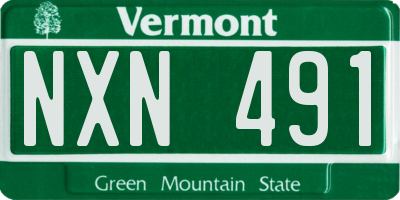 VT license plate NXN491
