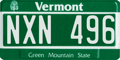 VT license plate NXN496