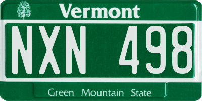 VT license plate NXN498