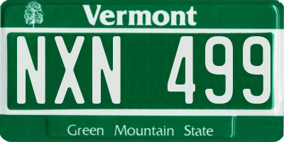 VT license plate NXN499