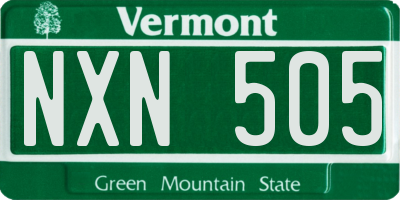 VT license plate NXN505