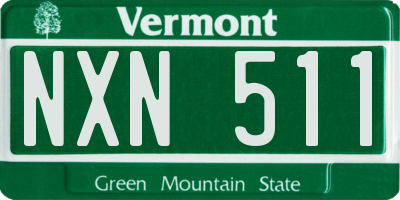 VT license plate NXN511