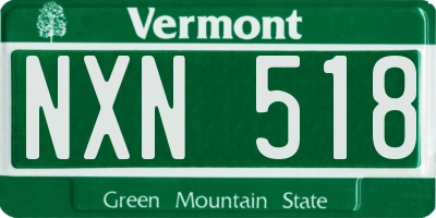 VT license plate NXN518