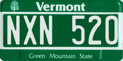 VT license plate NXN520