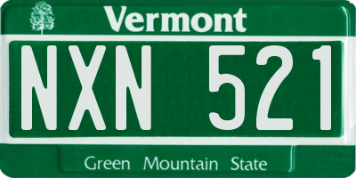 VT license plate NXN521