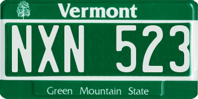 VT license plate NXN523