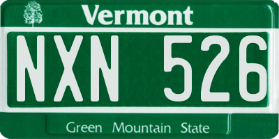 VT license plate NXN526