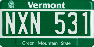 VT license plate NXN531