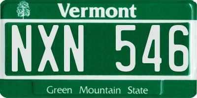 VT license plate NXN546