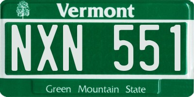 VT license plate NXN551