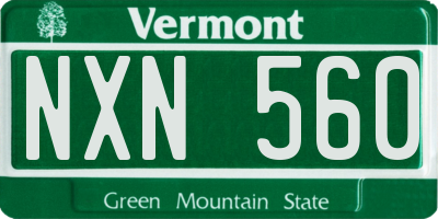VT license plate NXN560