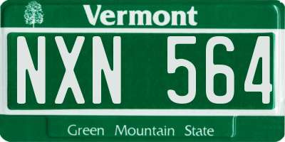 VT license plate NXN564
