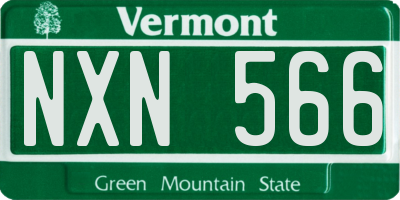 VT license plate NXN566