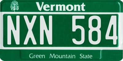 VT license plate NXN584