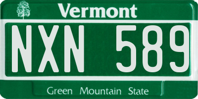 VT license plate NXN589