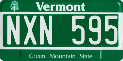VT license plate NXN595