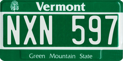 VT license plate NXN597
