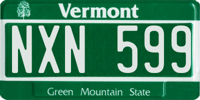 VT license plate NXN599