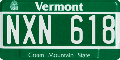 VT license plate NXN618