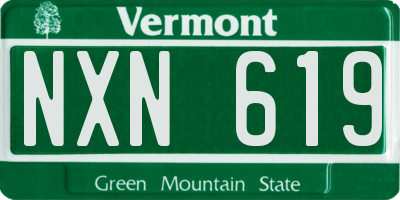VT license plate NXN619