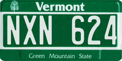 VT license plate NXN624