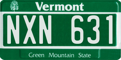 VT license plate NXN631