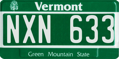 VT license plate NXN633